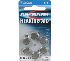 Ansmann Zinc-Air 675 6ks / Baterie do naslouchadel / PR44