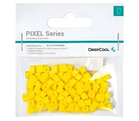 Deepcool Pixel žlutá / Dekorativní pryžové bity / 100 ks