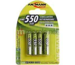 Ansmann / Akumulátor / AAA / NiMH / 550 mAh / 4 ks