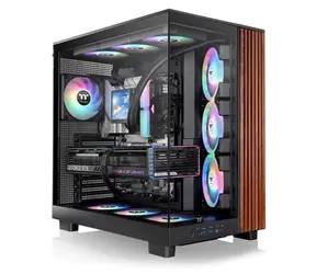 Thermaltake View 380 XL WS ARGB černá/dřevo / ATX / 2x USB-A 3.2 / 1x USB-C / 4x120mm / bez zdroje / průhledná bočnice