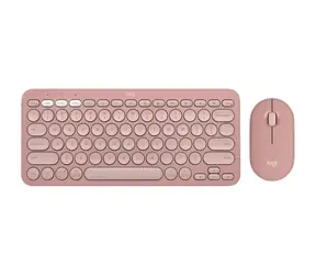 Logitech MK380 Pebble 2 růžová / Bezdrátový set klávesnice a myši