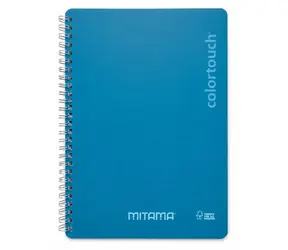 Mitama i-Note cyan / Spirálový sešit / 18,5×24 cm / linkovaný / 90 listů