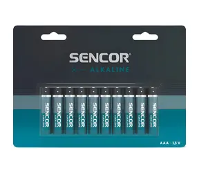 Sencor Alkalická baterie AAA 10 ks / Baterie / alkalická / jednorázová