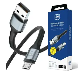 3mk Hyper Cable N-SERIES černá / Kabel / USB-A na Micro / 3 m / 10W