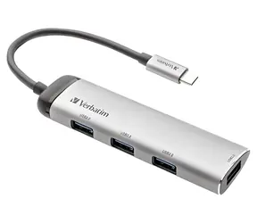 Verbatim 49147 USB-C stříbrná / USB hub / 4x USB-A 3.2 Gen 1