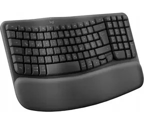 Logitech Wave Keys grafitová DE / Ergonomická klávesnice / Bluetooth / Logi Bolt