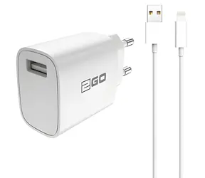 2GO bílá / Síťová nabíječka / USB-A / 10,5 W / 5 V / 2,1 A / s kabelem Lightning