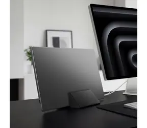 Spigen Slim Fold LD201-S9 černá / Stojánek na notebook / stojan + vertikální dock / 25°