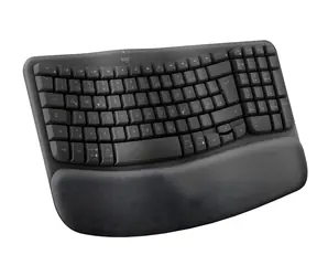 Logitech Wave Keys grafitová CH / Bezdrátová klávesnice / ergonomická / 2.4 GHz / Bluetooth
