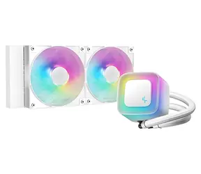 DEEPCOOL LE240 WH V2 bílá / AIO vodní chladič CPU / 2x 120mm / ARGB / 31,6 dB / AMD + Intel