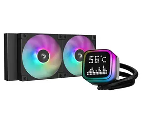 DeepCool LP240 černá / Komplet vodního chlazení / 2x 120mm / ARGB / LED displej / 2400 RPM