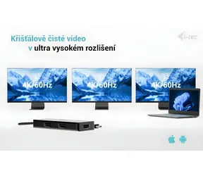 i-tec USB-C Triple 4K HDMI Video Adapter / Redukce / 3× HDMI 2.0 / PD 100W / 4K 60Hz / MST