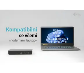 i-tec Universal Intelligent Dual Display / Dokovací stanice / Power Delivery 100W / 2x HDMI + 2x DisplayPort / 4K 60Hz