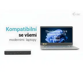 i-tec Thunderbolt 4 Intelligent Dual Display / Dokovací stanice / 2x DisplayPort / Thunderbolt 4 / PD 90W