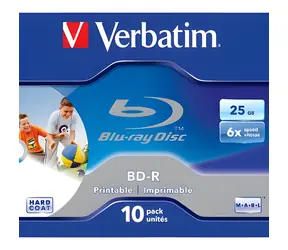 Verbatim BD-R 25 GB ScratchGuard Plus Printable / Disk Blu-ray / Single Layer / 6x / 10 ks / jewel box