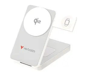 Verbatim Charge 'n' Go Qi2 bílá / Powerbanka / 10 000 mAh / USB-C PD 30W / Qi2 15W