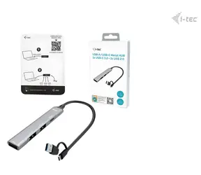 i-tec USB-A/USB-C Metal Hub / Hub USB / 1× USB-C 3.1 / 3× USB 2.0