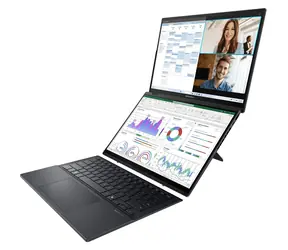 ASUS Zenbook Duo 14 OLED šedá / Notebook / 14" WUXGA T / Intel Core Ultra 9 285H / 32GB / 1TB SSD / W11H