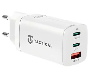 Tactical FlashBang 2.0 GaN 65W bílá / Nabíječka do sítě / 2x USB-C / USB-A / 3A