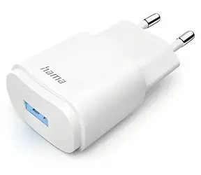 Hama nabíječka bílá / Síťová nabíječka / USB-A / 6 W