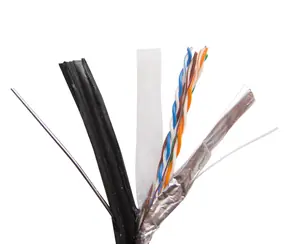 Zircon FTP Cat5e CU černý / Síťový kabel / venkovní závěsný / 305 m / cívka