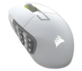 Corsair Scimitar Elite Wireless SE bílá / Bezdrátová herní myš / 26000 DPI / 16 tlačítek / BT / 2.4 GHz