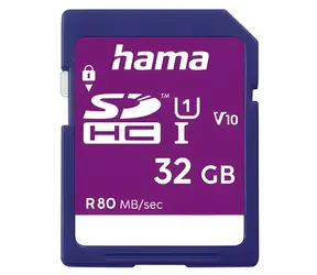 Hama SDHC 32 GB Slim Packaging / Paměťová karta / Class 10 / UHS-I / 80 MB/s / V10