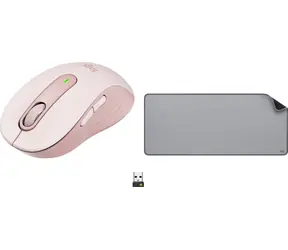 Logitech M650 růžová + Studio Series Mid Grey / Bezdrátová myš + podložka / 2.4 GHz / Bluetooth / 1x AA