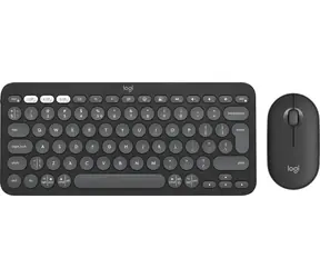 Logitech Pebble 2 Combo tonal graphite / Bezdrátová sada klávesnice a myši / Bluetooth LE / US mezinárodní