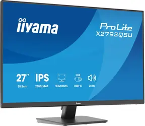 27" IIYAMA ProLite X2793QSU-B1 černá / Monitor / IPS / 2560 x 1440 / 75Hz / 1ms / 1000:1 / 350 cd / HDMI / DP