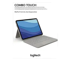 Logitech Combo Touch písková / Pouzdro s klávesnicí / AZERTY / trackpad / podsvícení / Apple Smart Connector
