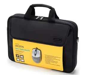 Dicota Value Toploading černá / Brašna na notebook / do 15,6" / Recyklovaný PET / s myší