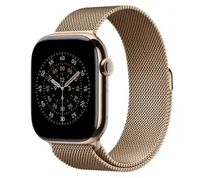 Apple Watch 46mm zlatá / Milanese Loop řemínek / M/L / 150–200 mm