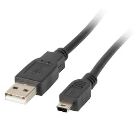 Lanberg CA-USBK-10CC-0018-BK černá / Kabel USB-A – Mini USB / USB 2.0 / 1,8 m
