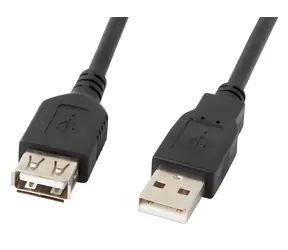 Lanberg CA-USBE-10CC-0018-BK černá / Prodlužovací kabel USB 2.0 / AM-AF / 1,8 m