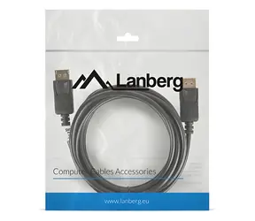 Lanberg CA-DPDP-10CC-0030-BK černá / Kabel DisplayPort / 3 m / 4K / DP 1.2