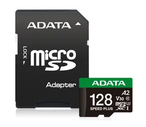 Adata Speed Plus microSDXC 128 GB + adaptér / Paměťová karta / UHS-I U3 V30 A2 / R: 180 MB/s / W: 160 MB/s