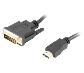 Lanberg CA-HDDV-20CU-0030-BK černá / Kabel HDMI na DVI-D / 3 m / 4K / Dual Link / pozlacené kontakty