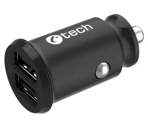 C-TECH UCC-03 černá / Nabíječka USB do auta / 2x USB / 2.4A / 12W