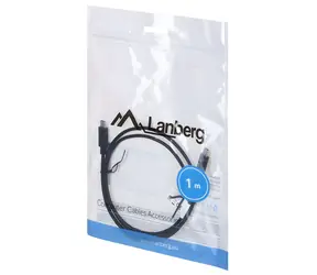 Lanberg CA-CMCM-10CU-0010-BK černá / Kabel USB / USB-C (M) - USB-C (M) / USB 2.0 / 1 m