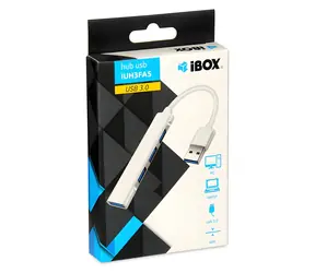 iBOX USB Hub bílá / USB rozbočovač / 1x USB 3.0 / 3x USB 2.0
