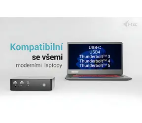 i-tec Thunderbolt 5 Quattro Display Docking Station / Dokovací stanice / Thunderbolt 5 / 4x monitor / 140W PD / 2.5G LAN