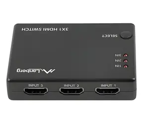 Lanberg / Přepínač HDMI / 3 IN - 1 OUT / 4K UHD / HDCP 2.2 / napájení USB