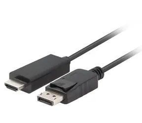 Lanberg CA-DPHD-11CC-0010-BK černá / Kabel DisplayPort na HDMI / 1 m / DP 1.1 / 1080p / 60 Hz