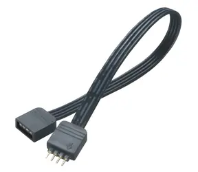 AKASA prodlužovací kabel pro LED pásky černý / Kabel / RGB 4pin / 50 cm