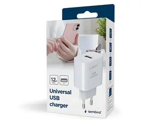 Gembird TA-UC-1A12-01 bílá / Síťová nabíječka / 1x USB-A 2.4 A / 12 W