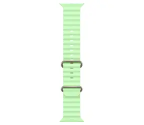 Apple Watch Ocean Band Neon Green přírodní titan / Řemínek pro Apple Watch / 44/45/46/49 mm