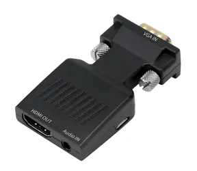 PremiumCord Převodník VGA na HDMI černá / Redukce / Full HD 1080p / audio 3,5mm jack / USB napájení