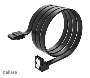 Akasa PROSLIM černá / Kabel SATA 3 / 100 cm / pravoúhlý konektor 90° / ultra-tenký