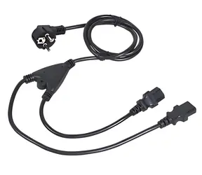 C-TECH napájecí kabel VDE černá / Rozdvojka Y / 220/230V / 1,8 m